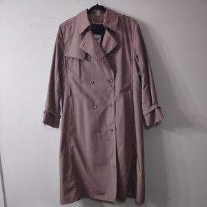 London Fog Rose Color Classic Trench, Size 14P